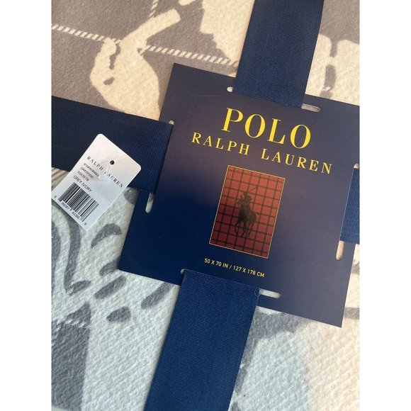 Polo Ralph Lauren Other - New Polo Ralph Lauren Home Oakwood Throw Grey Ivory Plaid Pony Blanket 50 X 70